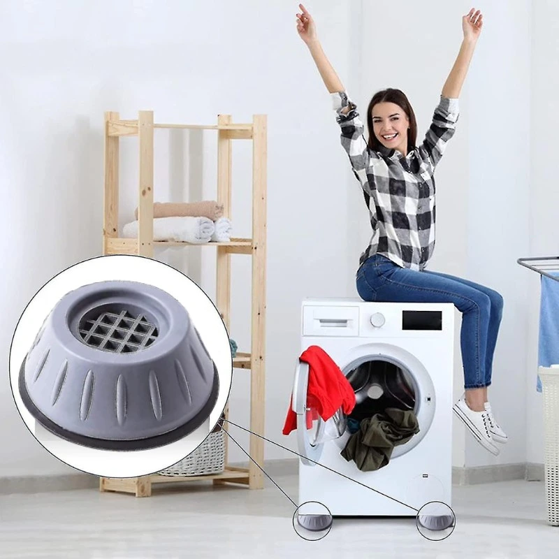 ShakeProof Pad girl does happy laundry on steady washing machine